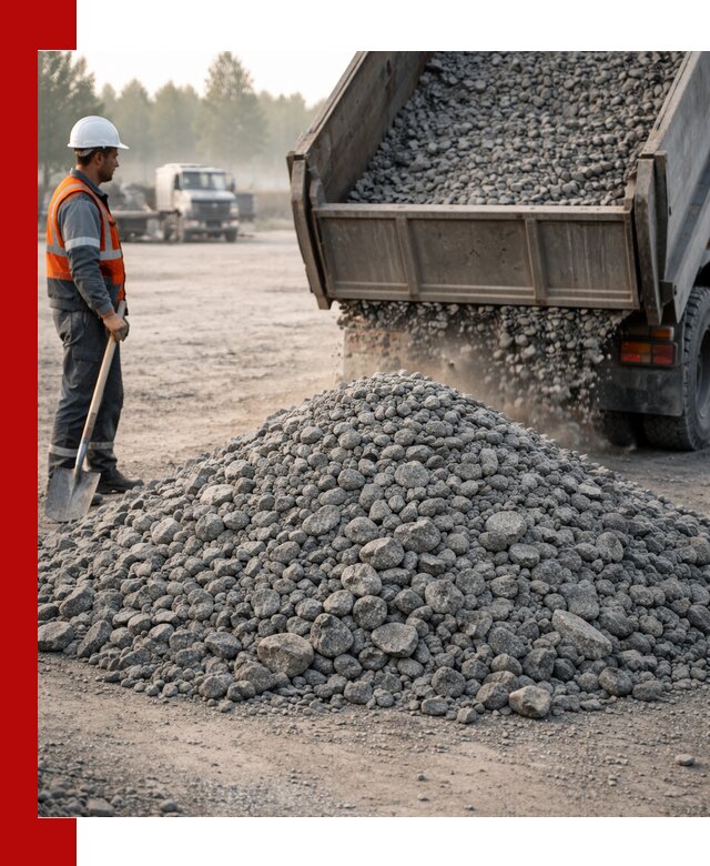 Гранитный щебень фракции 100–201 для строительства в Санкт-Петербурге