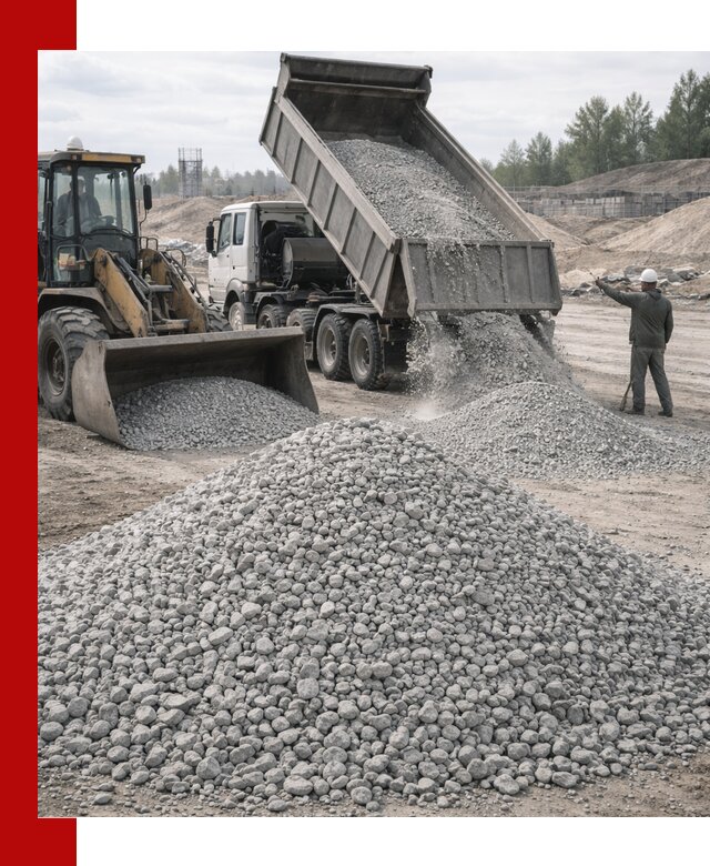 Доставка известнякового щебня фр. 5–20 в Санкт-Петербурге