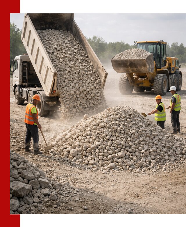 Доставка известнякового щебня фр. 40-70 в Санкт-Петербурге