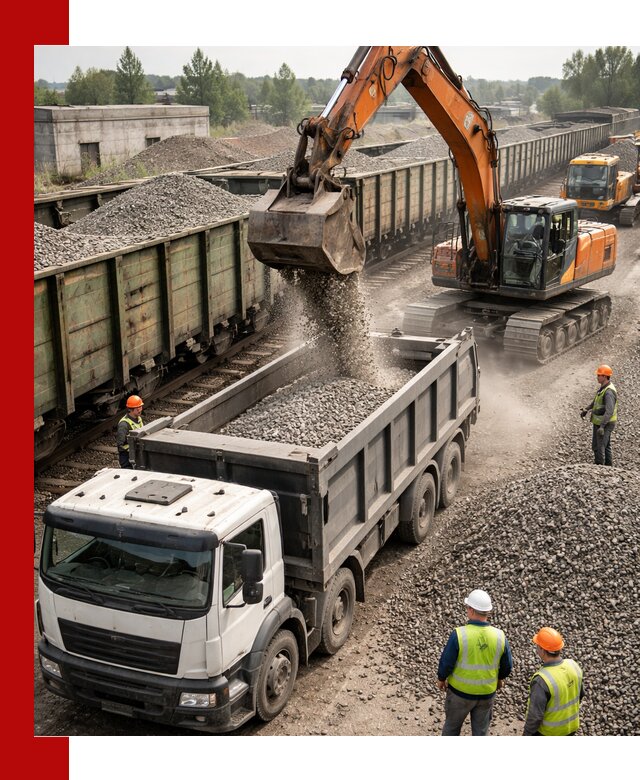 Железнодорожный щебень фракция 25–60 для поставок в Санкт-Петербурге