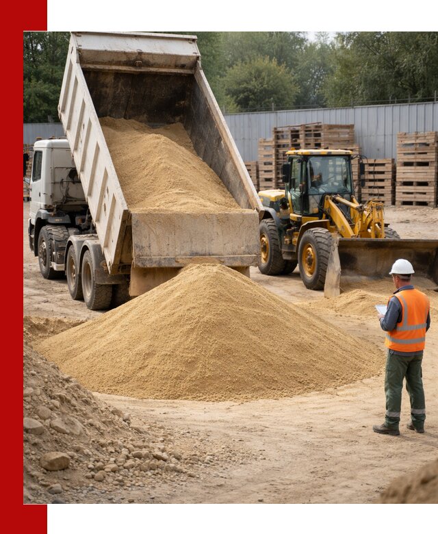 Доставка карьерного мелкозернистого песка в Санкт-Петербурге