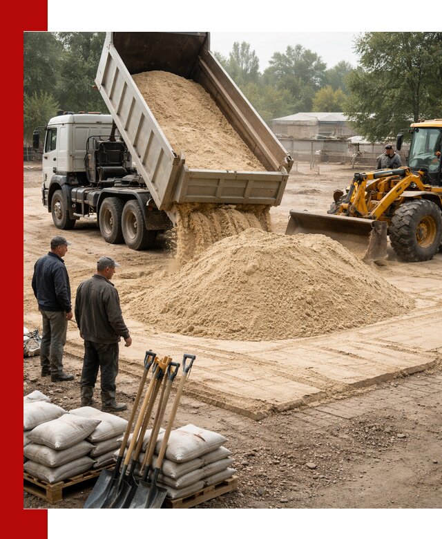 Доставка мытого песка в Санкт-Петербурге с самосвалами по выгодной цене