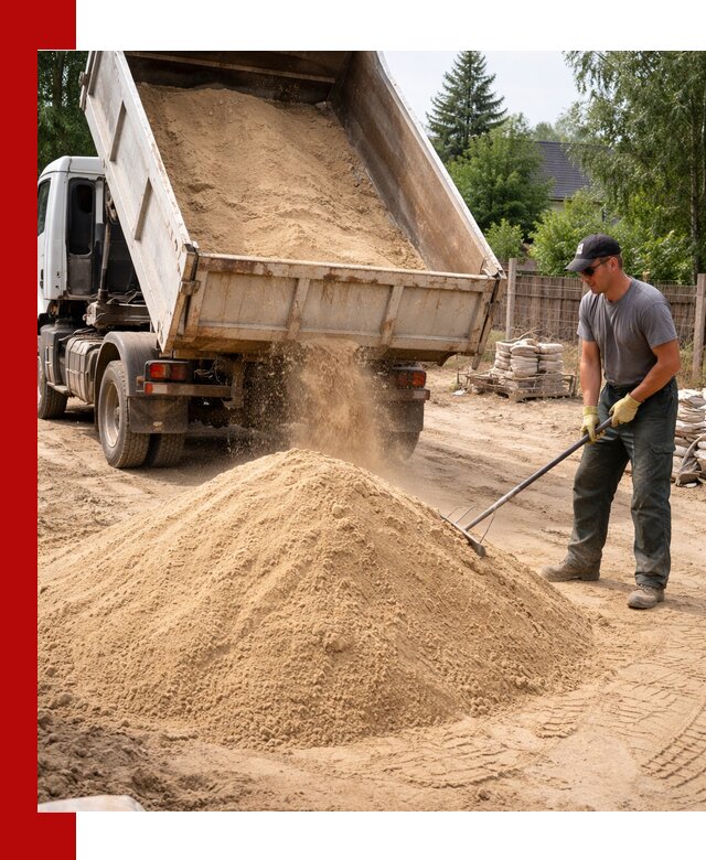Доставка сухого песка самосвалами в Санкт-Петербурге