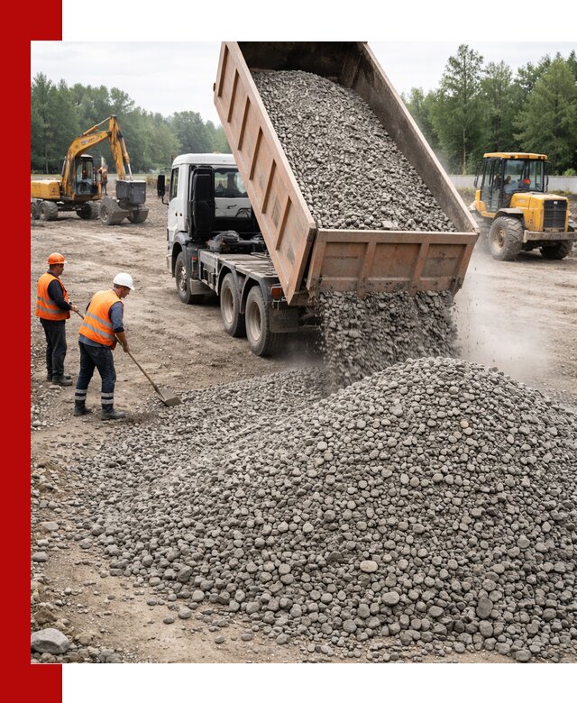 Доставка гравия фракции 40-70 в Санкт-Петербурге оптом и в розницу