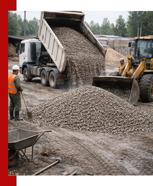 Мытый гравий с доставкой в Санкт-Петербурге от карьера до участка