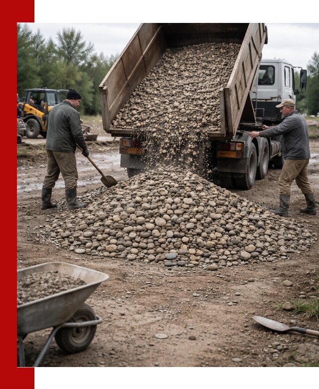 Доставка гальки речной оптом и в розницу в Санкт-Петербурге