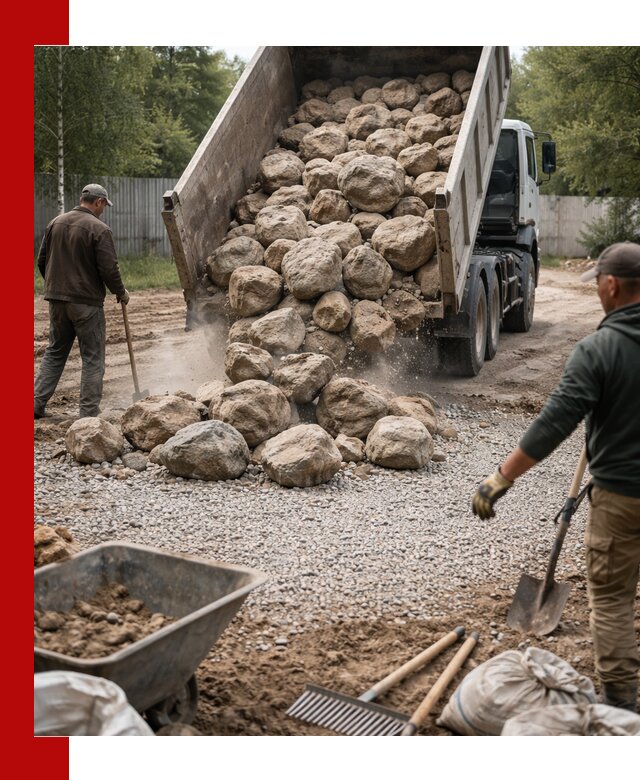 Доставка и укладка булыжника в Санкт-Петербурге