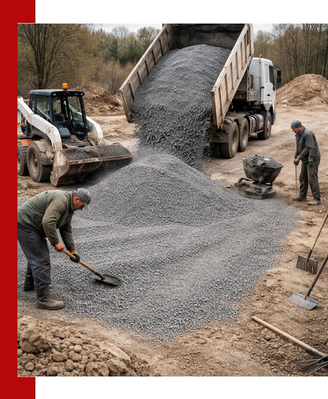 Отсев для подсыпки в Санкт-Петербурге — доставка и подсыпка на участок