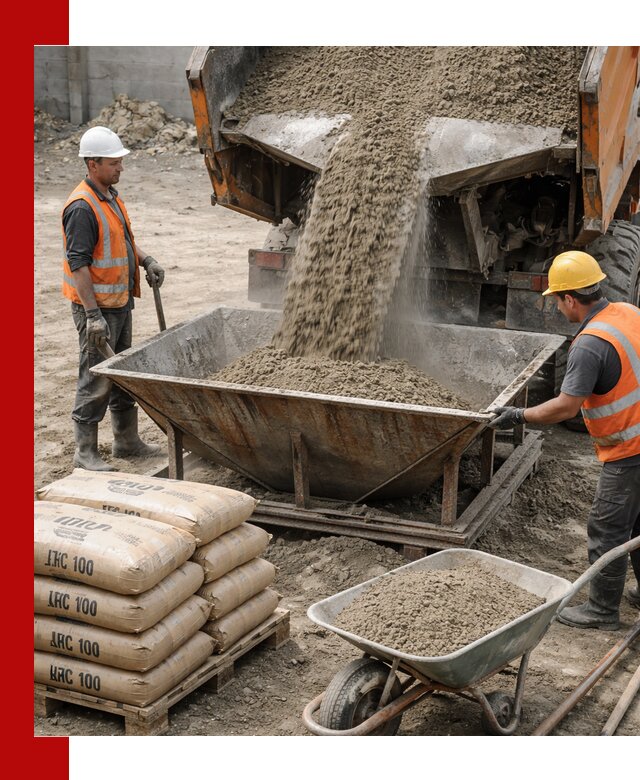 Доставка цементно-песчаной смеси М100 в Санкт-Петербурге