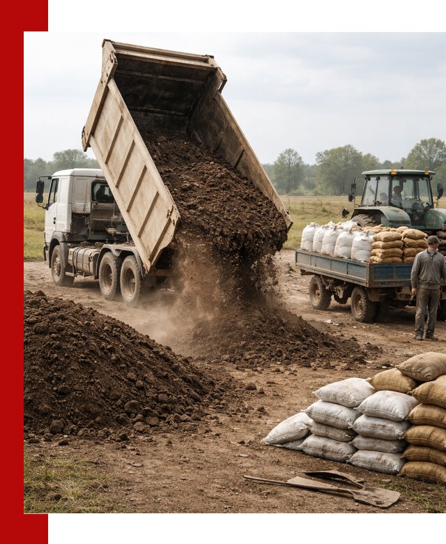 Доставка грунта и удобрений оптом в Санкт-Петербурге для сельхоз и строительства