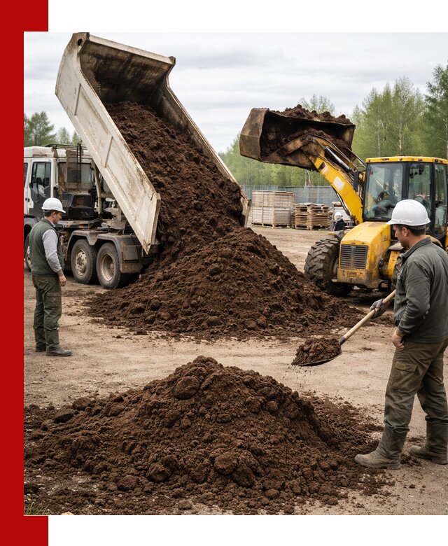 Доставка торфа оптом и в мешках в Санкт-Петербурге