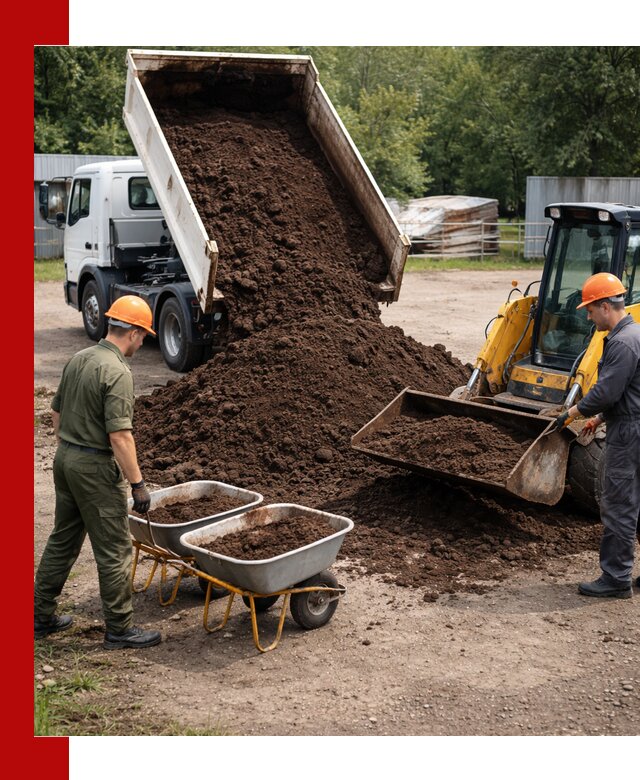 Доставка торфо-земляной смеси в Санкт-Петербурге для огорода и ландшафта