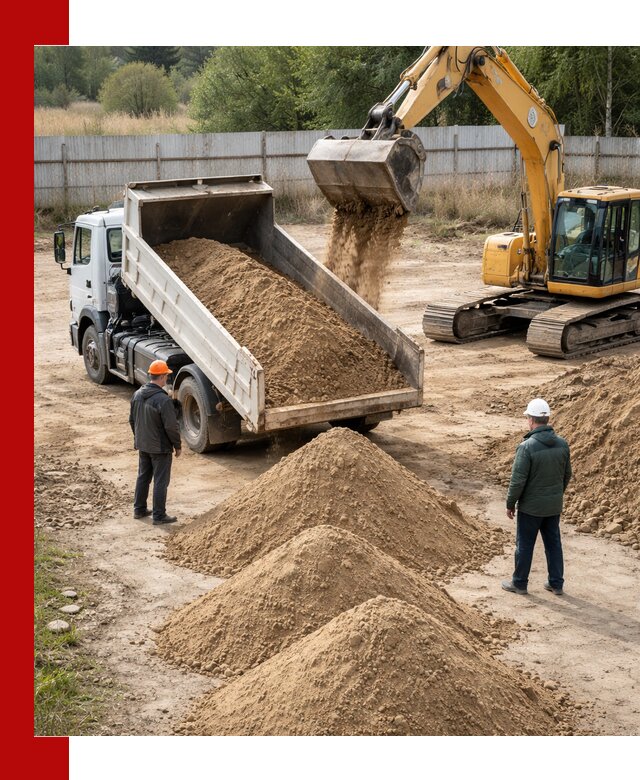 Доставка супеси вагонными и автопартиями в Санкт-Петербурге