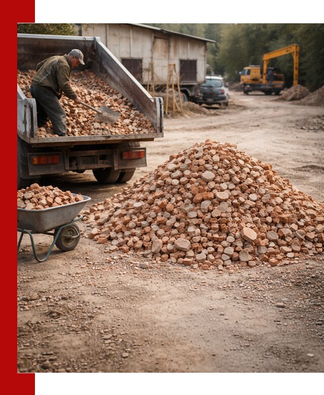 Доставка и подушка из боя кирпича с разгрузкой в Санкт-Петербурге