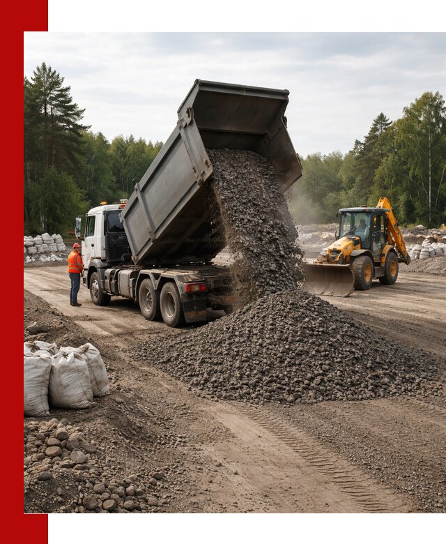 Доставка дробленого асфальта в Санкт-Петербурге для дорожных работ