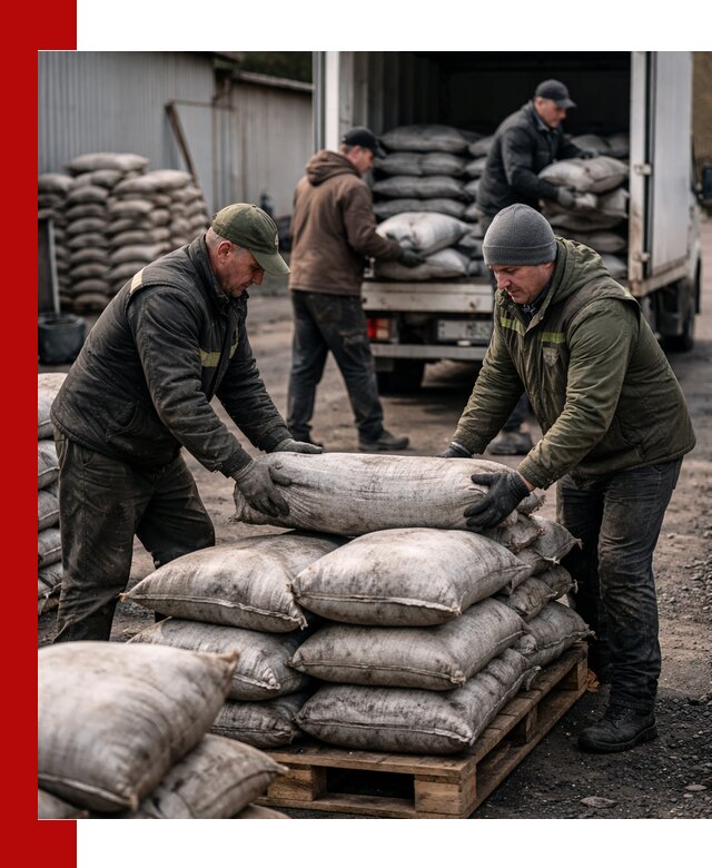 Доставка угля в мешках по выгодным ценам в Санкт-Петербурге