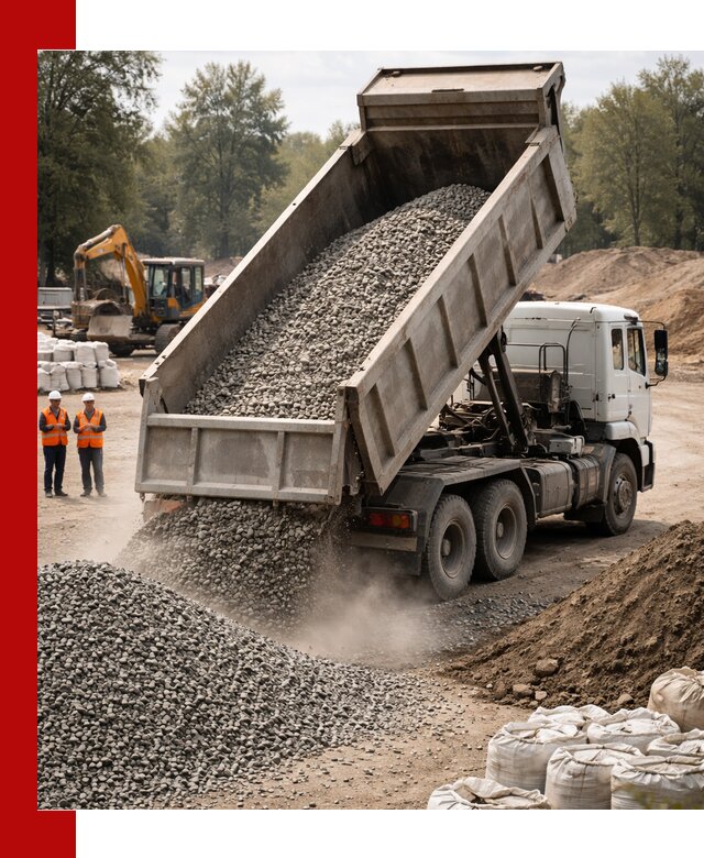 Аренда самосвала в Санкт-Петербурге для доставки сыпучих и нерудных материалов