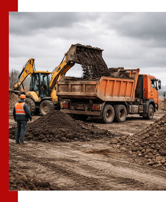 Вывоз грунта и строительного мусора в Санкт-Петербурге грузовыми самосвалами
