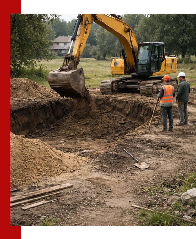 Рытье котлована под фундамент в Санкт-Петербурге (быстро и недорого)