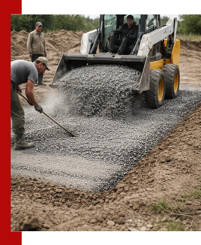 Устройство щебеночной подушки в Санкт-Петербурге для дорог и фундаментов
